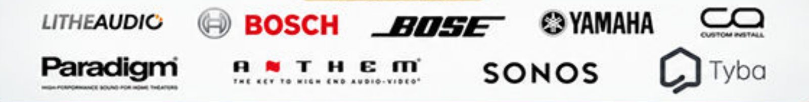 Lithe Audio, Bosch, Bose, Yamaha, Custom Install, Paradigm, Anthem, Sonos, Tyba